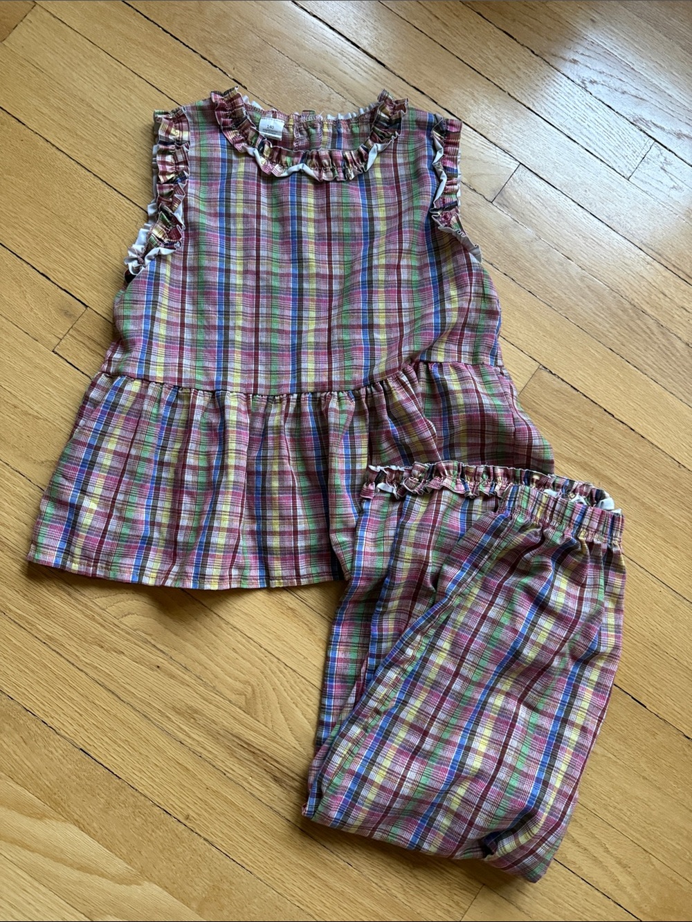 Kids Plaid Two-Piece Set - Pink Multi